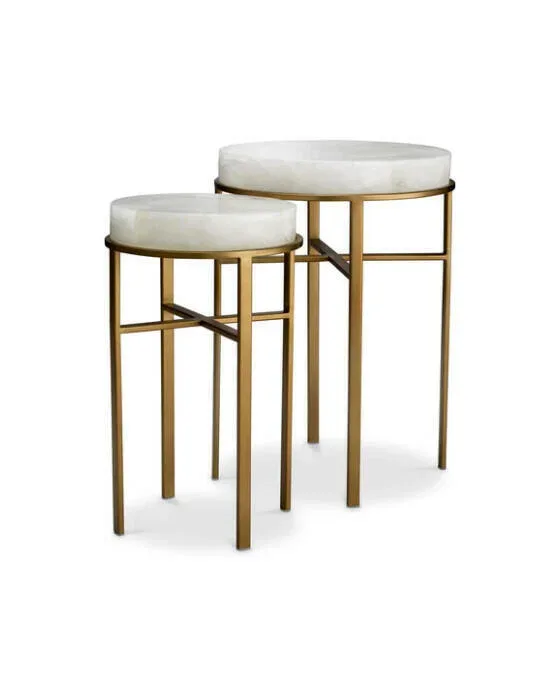 Hoxton sidebord messing/bjergkrystal 2-sæt