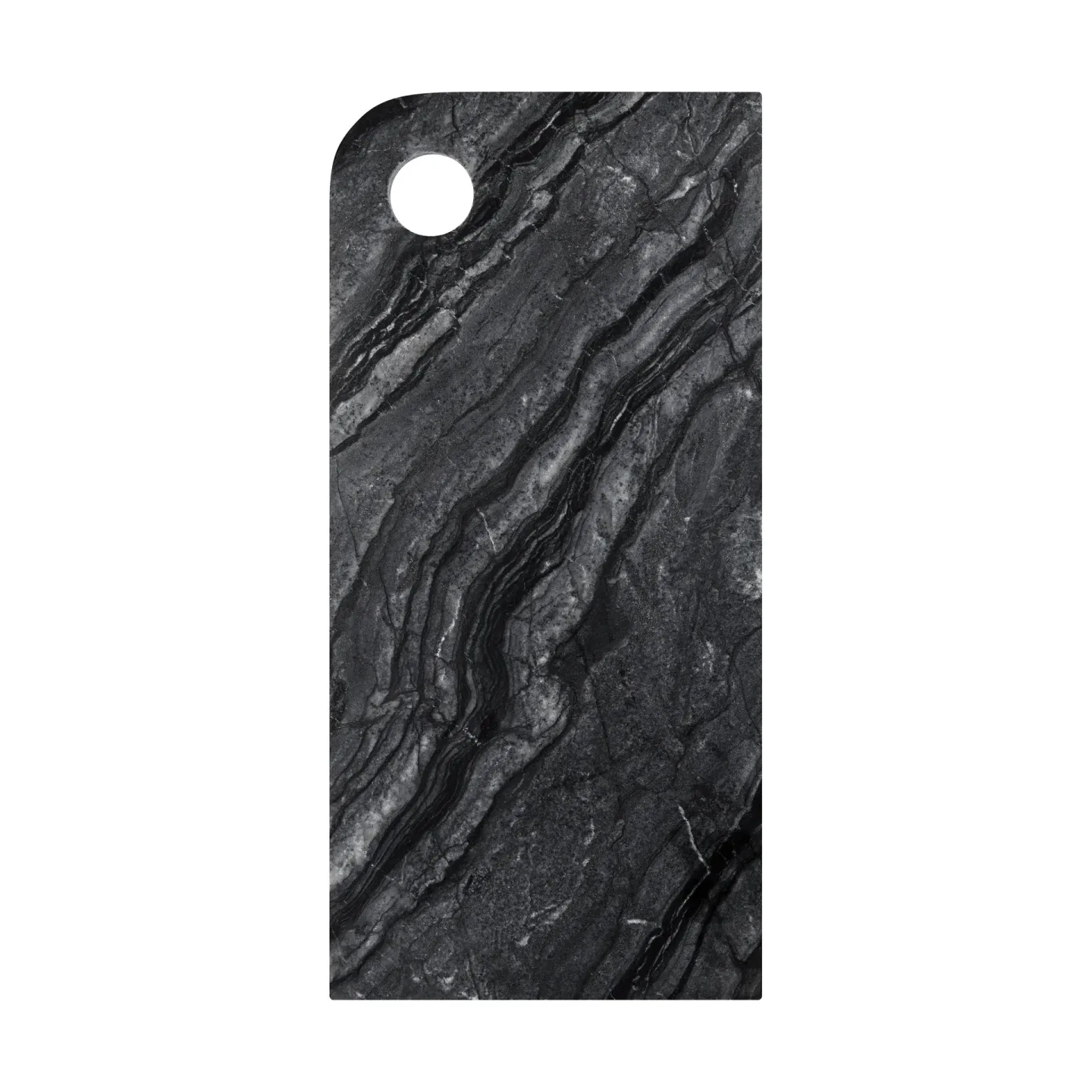 Mette Ditmer Marble Serviertablett large 18x38 cm Black-Grey