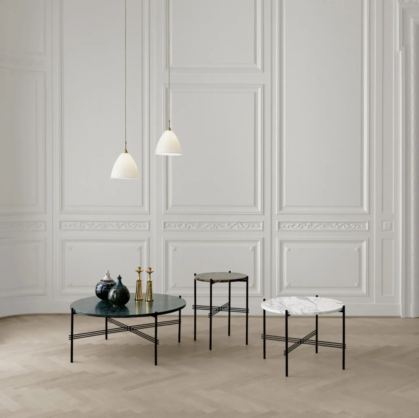 GUBI Bestlite BL9M Pendelleuchte Bone China / Chrom