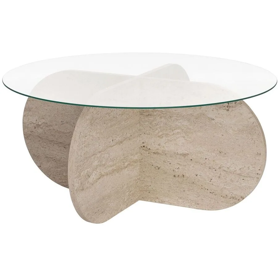 Salontisch Georis Braun/beige marmoriert Glas/Holzwerkstoff B 75 H 35 cm