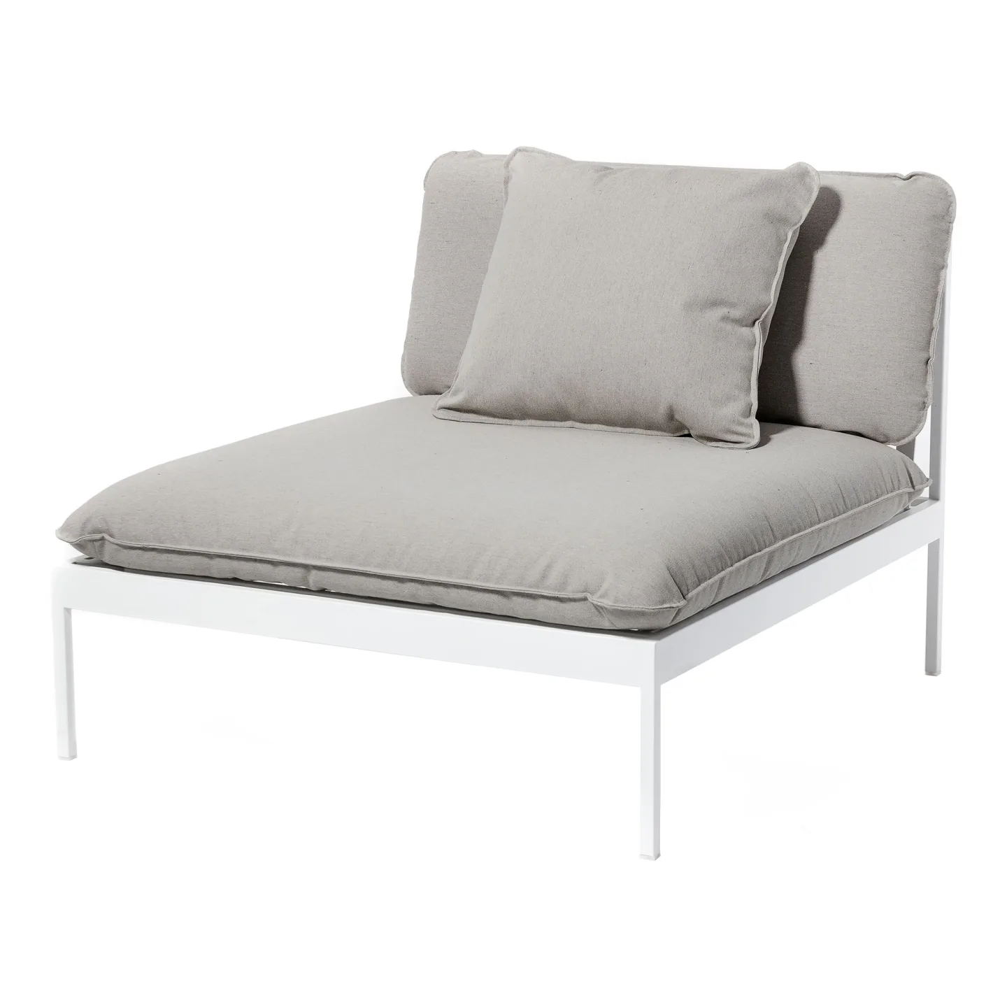 Skargaarden - Bönan Lounge Chair, Light Grey Aluminum Frame, Cushion Light Grey Sunbrella Sling - Fåtöljer utomhus - Studio Norrlandet - Grå - Metall/Textilmaterial/Skum