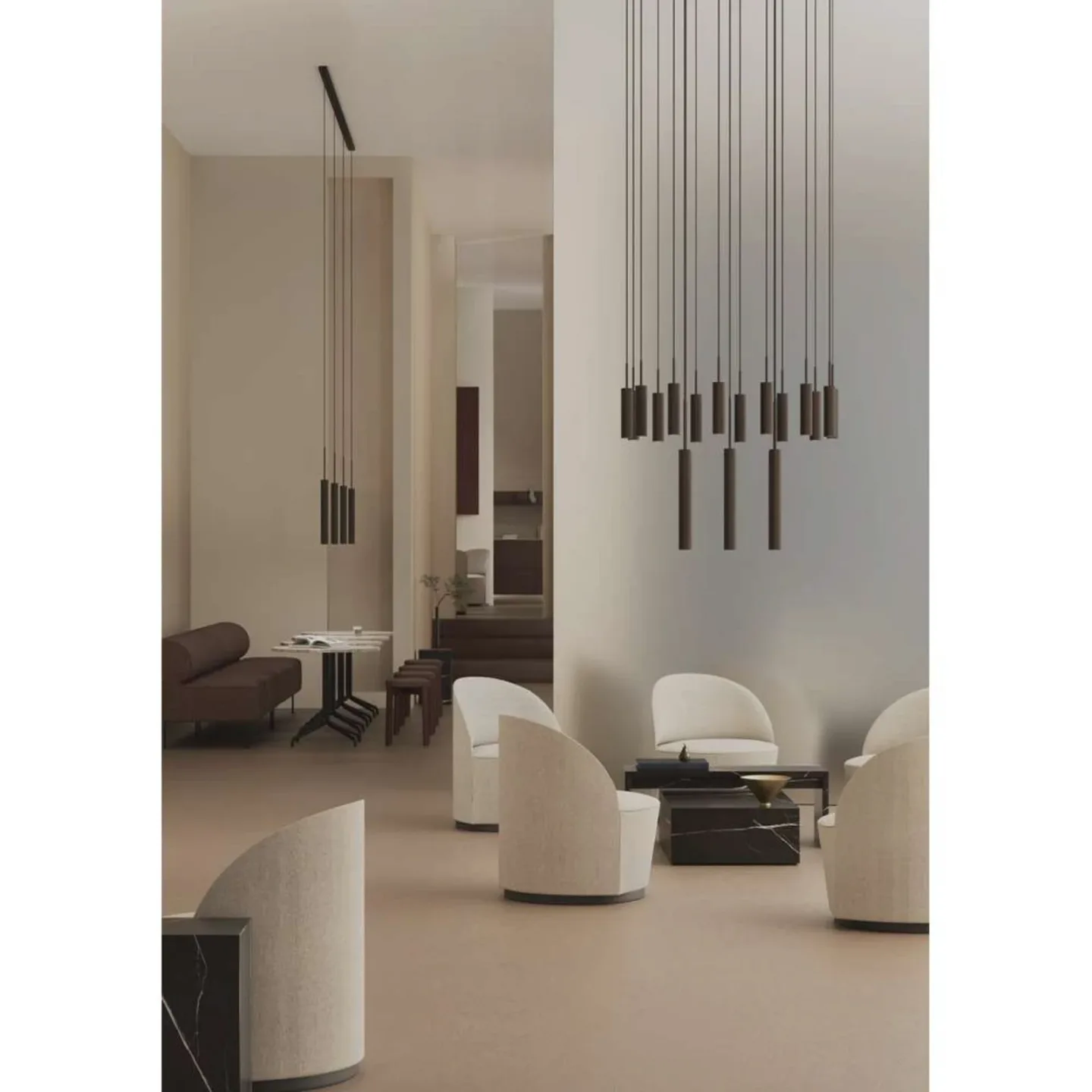 Audo Copenhagen Tubulaire Kronleuchter 20 Anodized bronzed