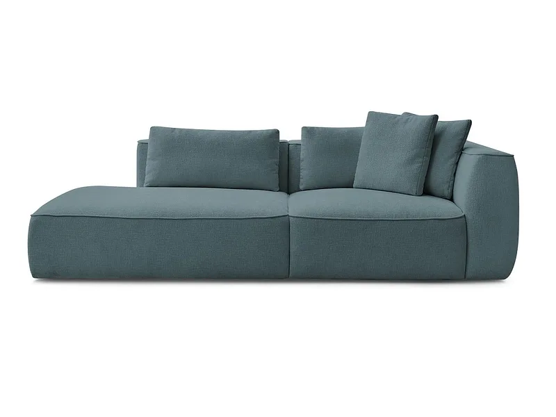 3er Sofa BOBOCHIC LEOPOLD Stoff mit Textur dunkelblau