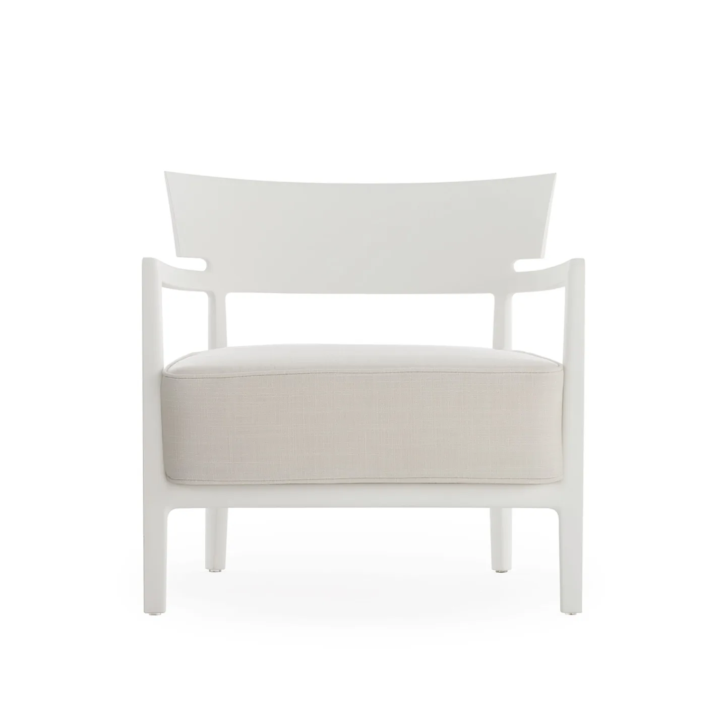 Kartell - Cara Mat Outdoor White/White - Fåtöljer utomhus - Philippe Starck - Beige - Textilmaterial/Plast