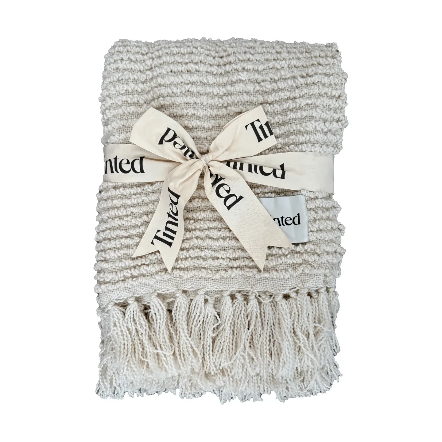 Tinted Janzen Bouclé-Plaid Solid off white-natural, 130×170 cm