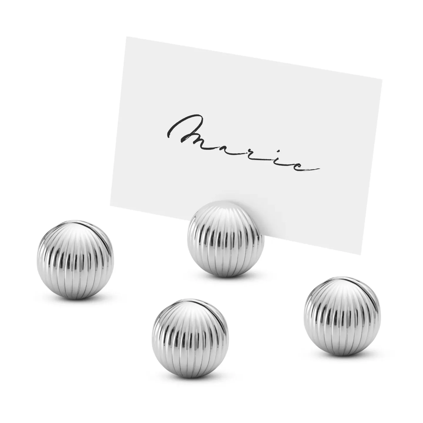 Georg Jensen Bernadotte Halter für Tischkarten 4er Pack Verchromt