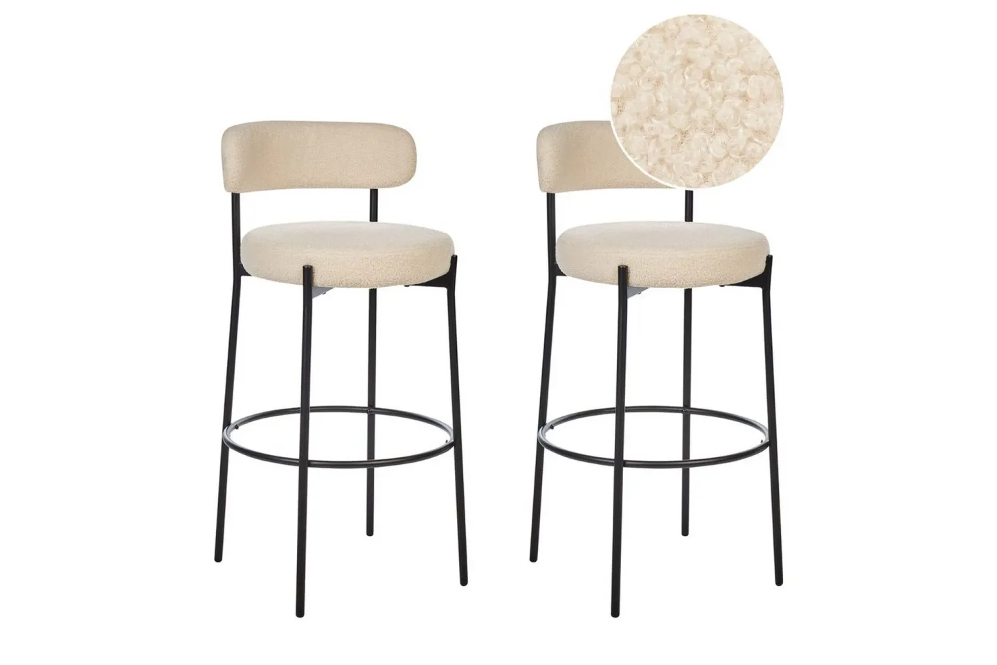 Barstol Allison set om 2 Beige-Svart - Beige-Svart
