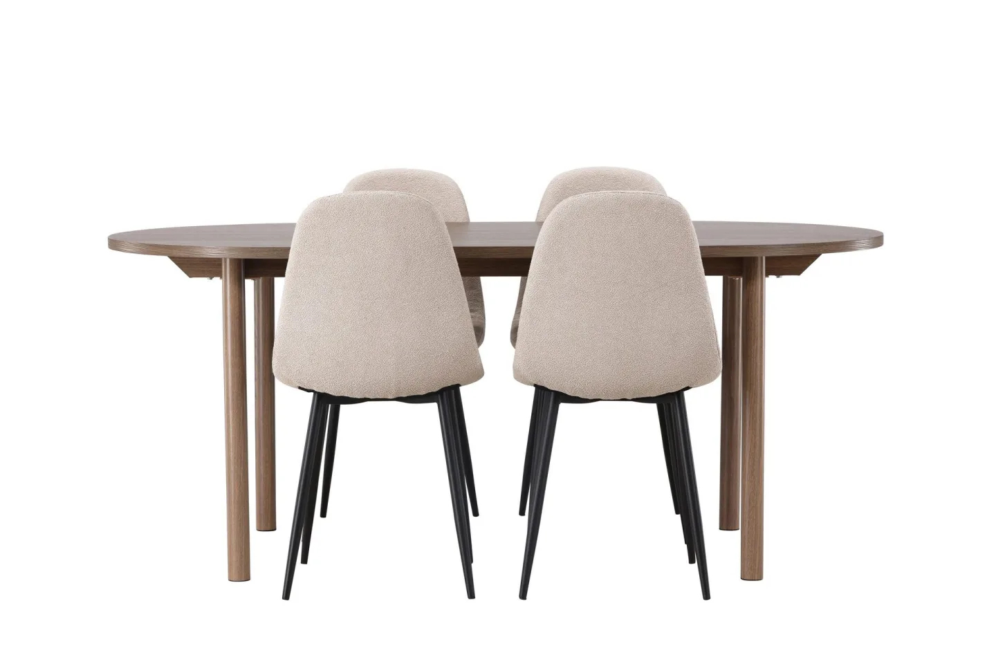 Andy Matgrupp 180 cm Oval med 4 Polar stolar - Beige