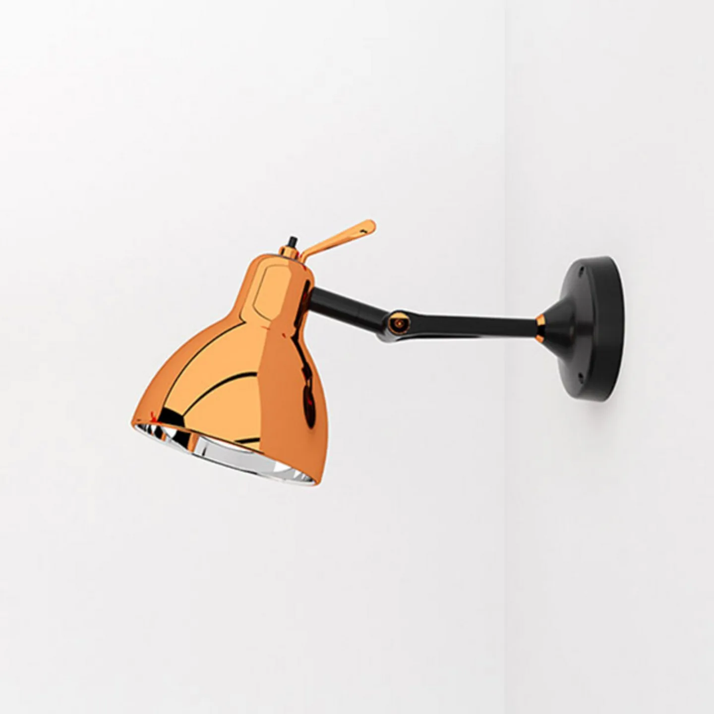 Luxy H0 Glam Wandlampe, schwarz/kupfer, Glas - Rotaliana - Wohnzimmer - Design - Metall - Einflammig