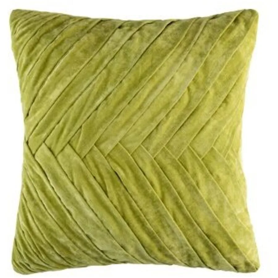 KAS Zierkissenbezug Herringbone Chartreuse Samt B 50 T 50 cm