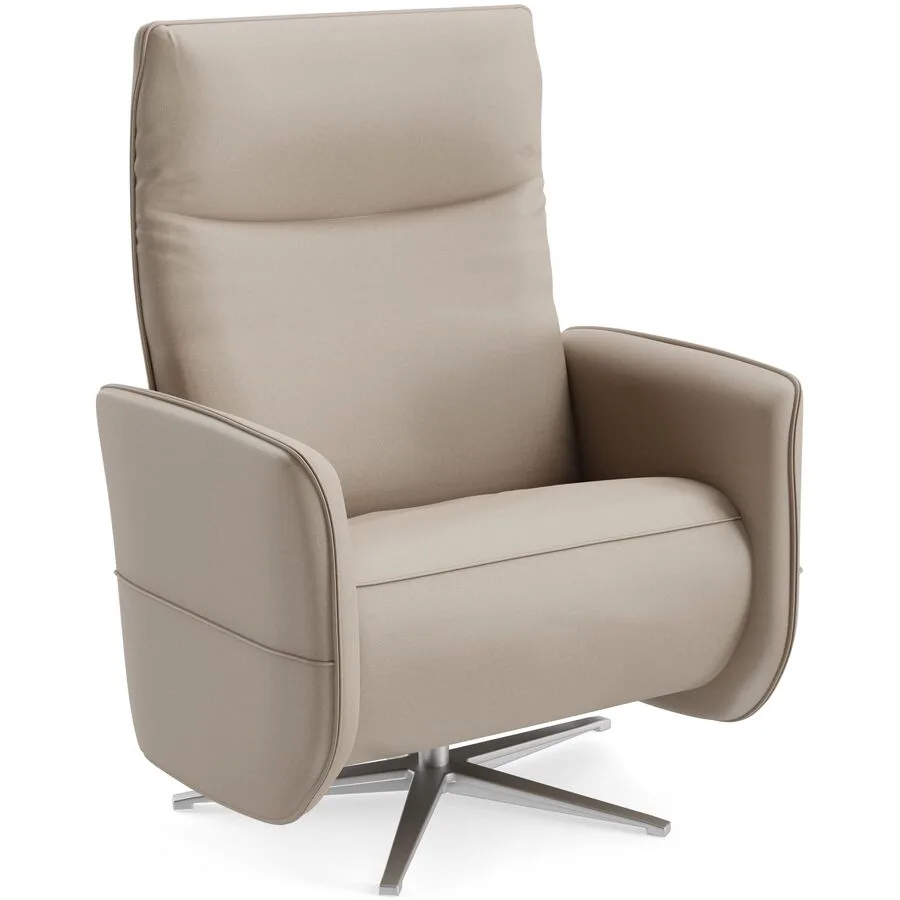 Relaxsessel Lidja taupe Leder T 170 B 94 H 112 cm - Möbel Konfigurator: Traummöbel individuell zusammenstellen