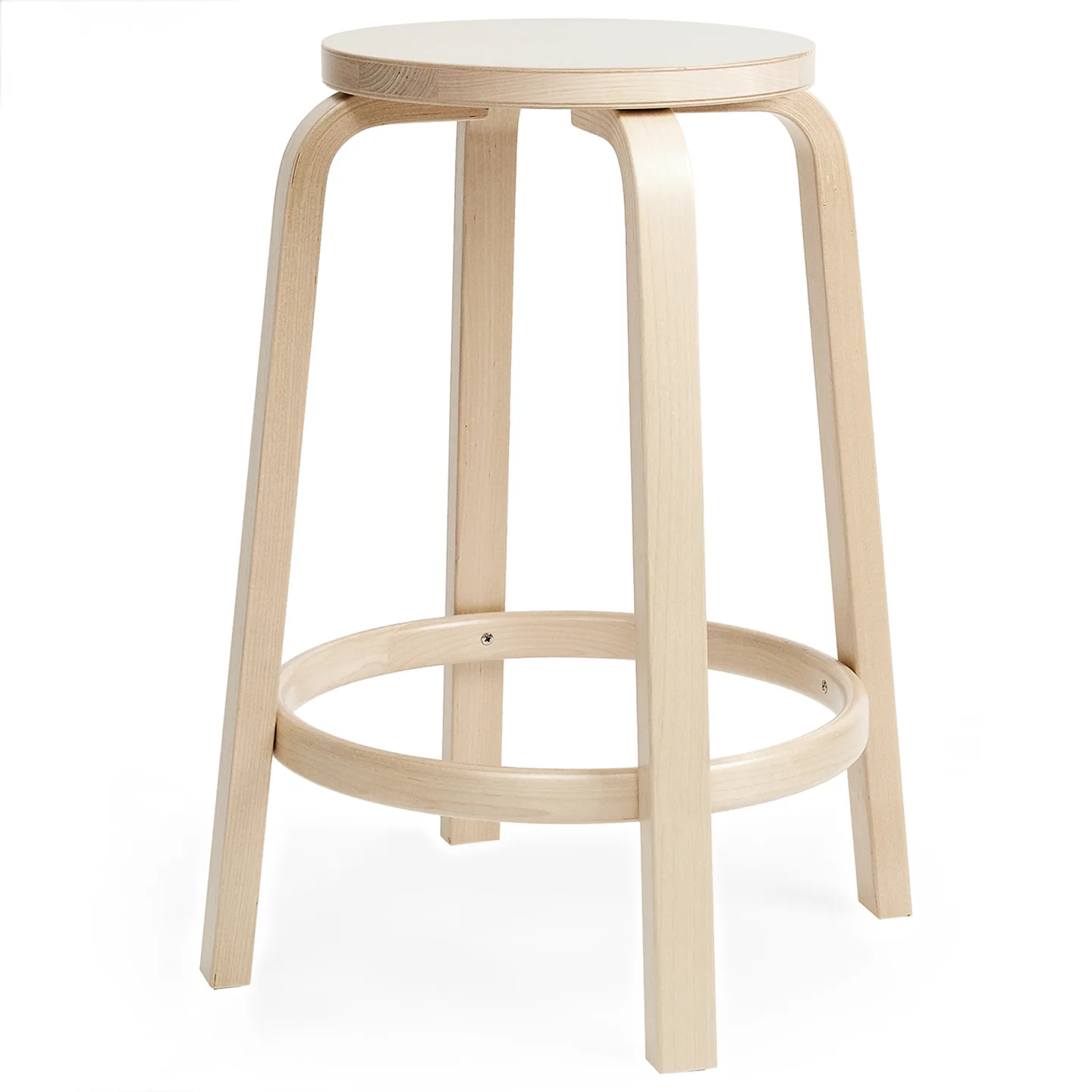 Artek - Bar Stool 64 Klarlackad björk - Barstolar - Alvar Aalto - Träfärgad - Trä
