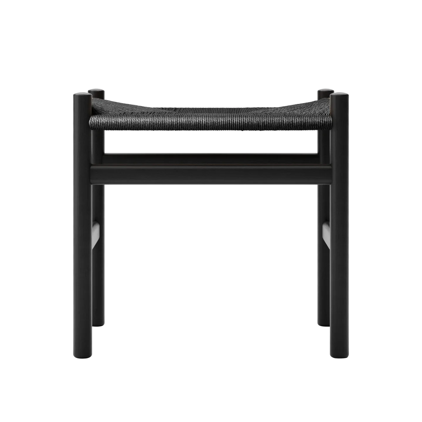 Carl Hansen - CH53, Ek, Svart, Svartflätad, 43 cm - Fotpallar - Hans J. Wegner - Svart - Papper/Trä