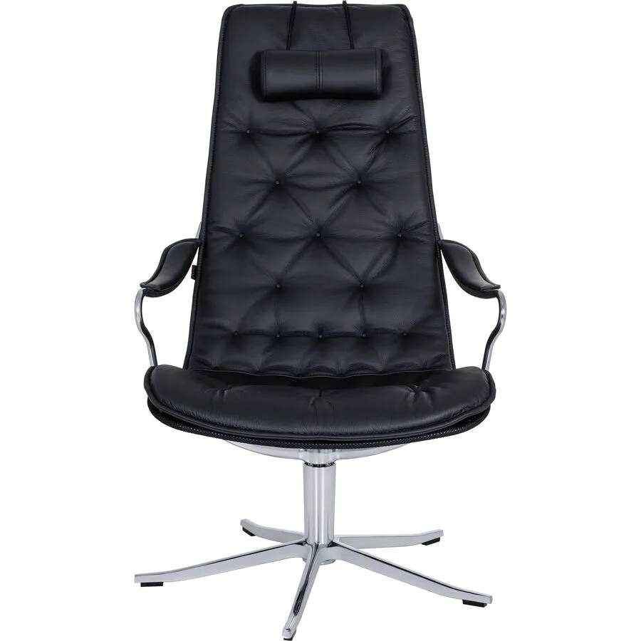 Conform Sessel Alejandro Schwarz Leder 65 cm 87 cm