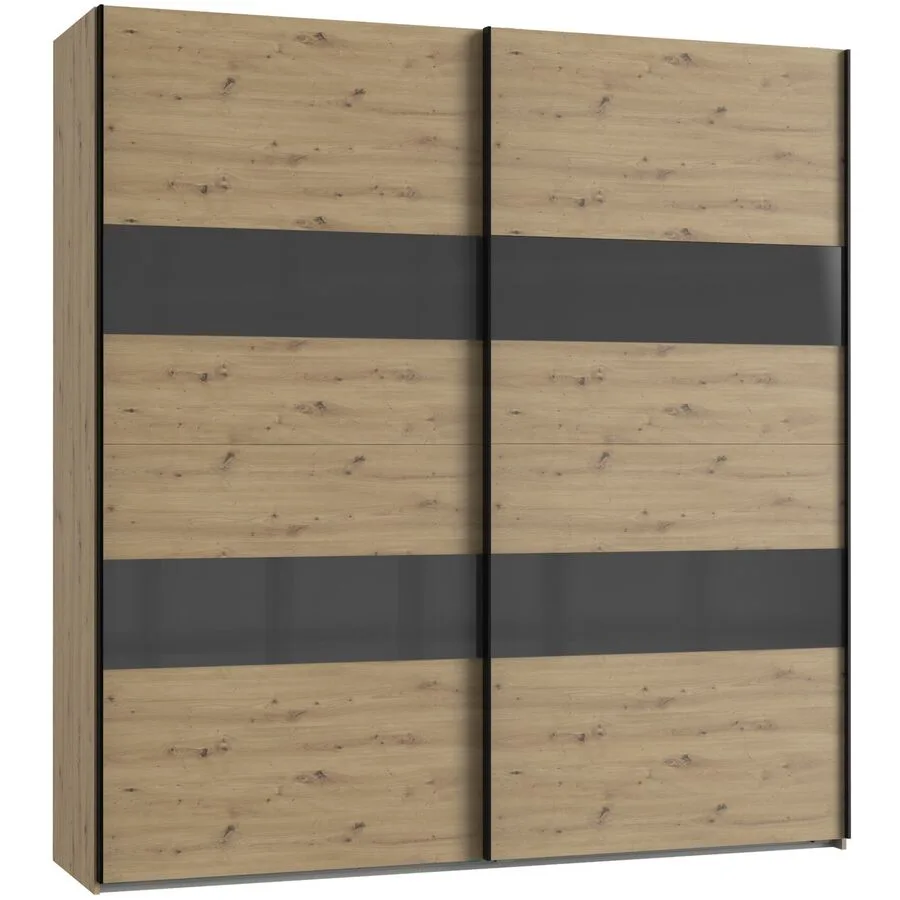 Kleiderschrank Akshay Eiche Nachbildung Holzwerkstoff B 225 cm