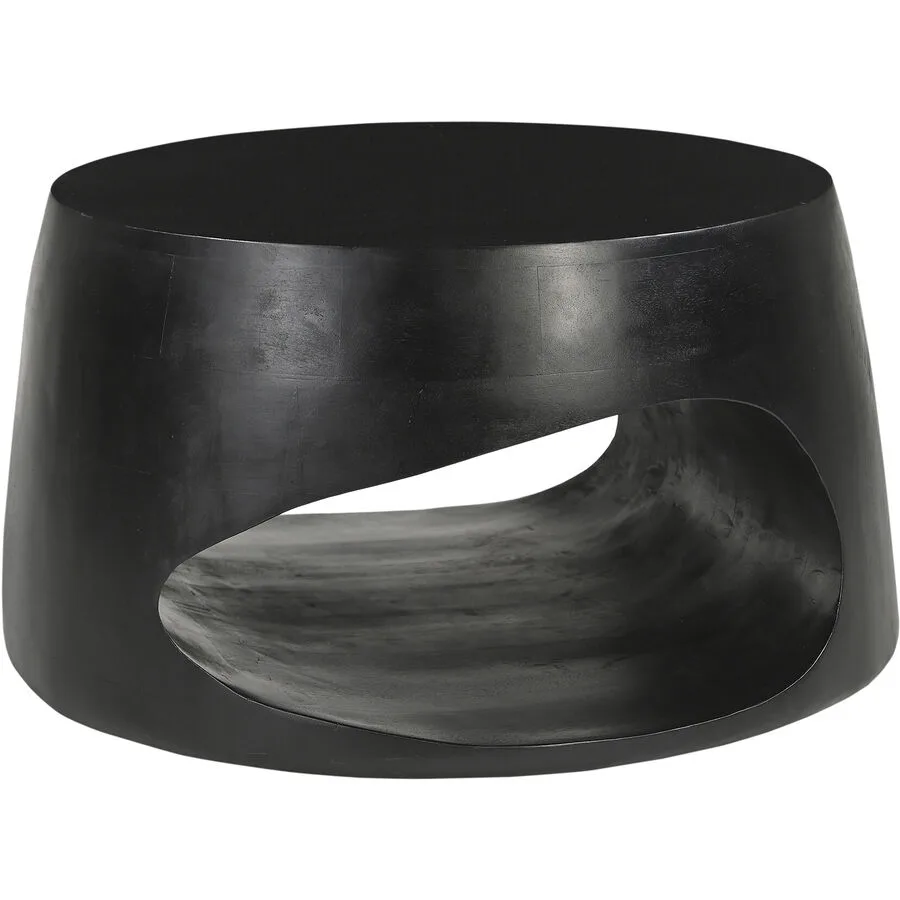 Salontisch Smooth Schwarz Holz 75 cm - Material: Mangoholz massiv