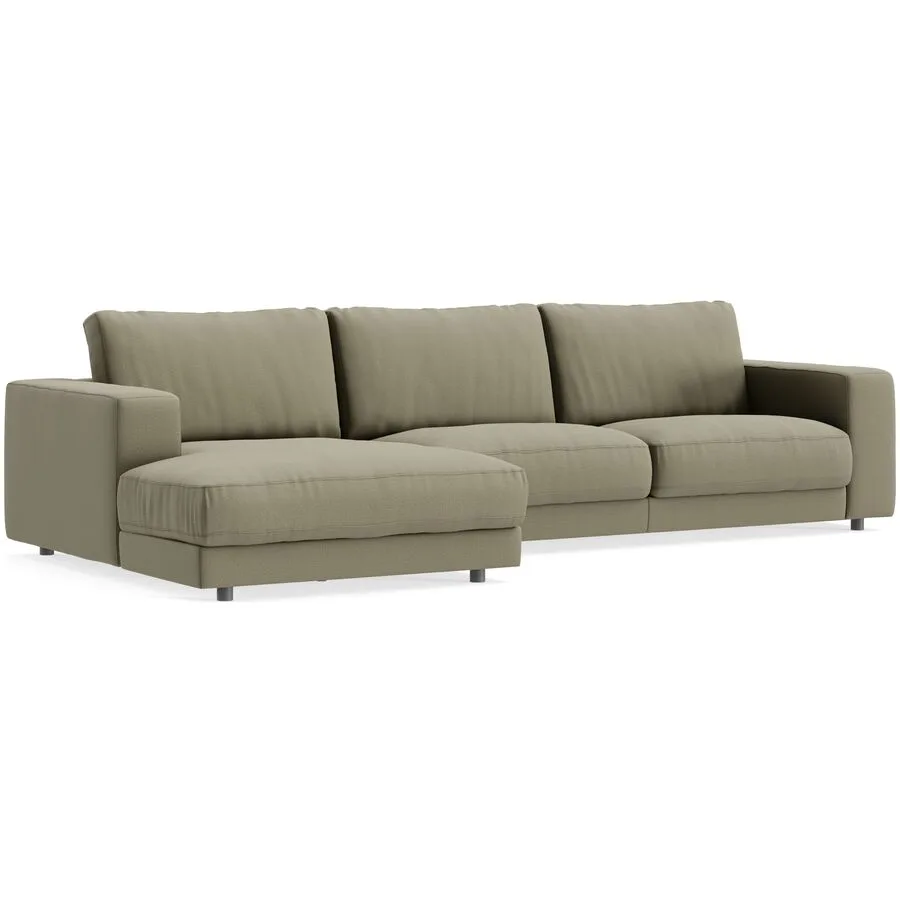 Ecksofa Ava Links Bezug: 100% Polyester green B 320 T 170 cm - Möbel Konfigurator: Traummöbel individuell zusammenstellen