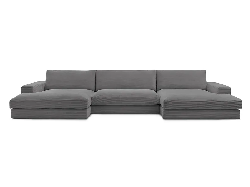 Wohnlandschaft BOBOCHIC LEONARD Cord-Stoff dunkelgrau