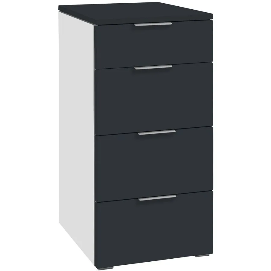 Hasena Kommode Nicanora weiss/anthracit MDF B 45 H 85 cm