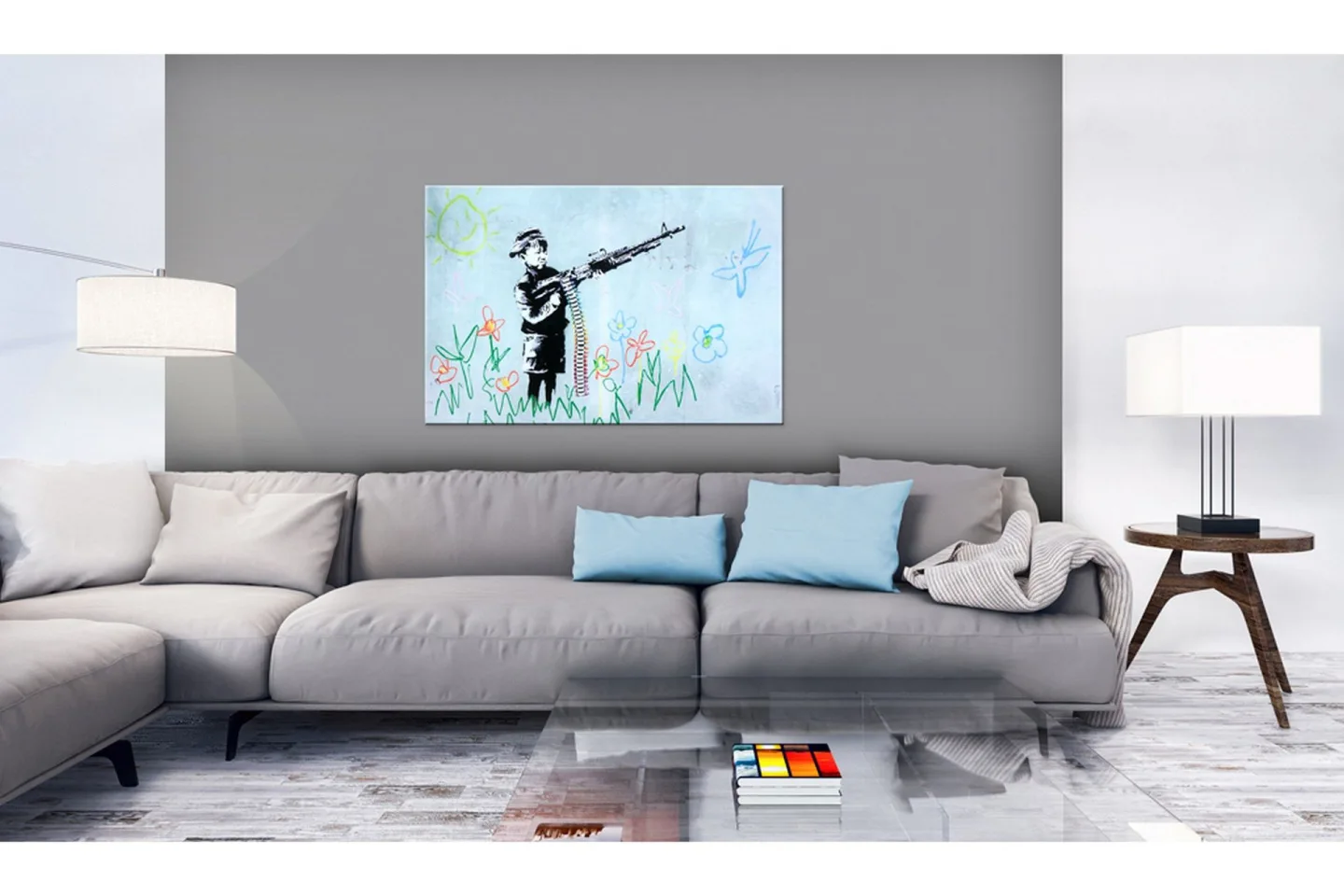 Tavla Boy with Gun by Banksy 90x60 -