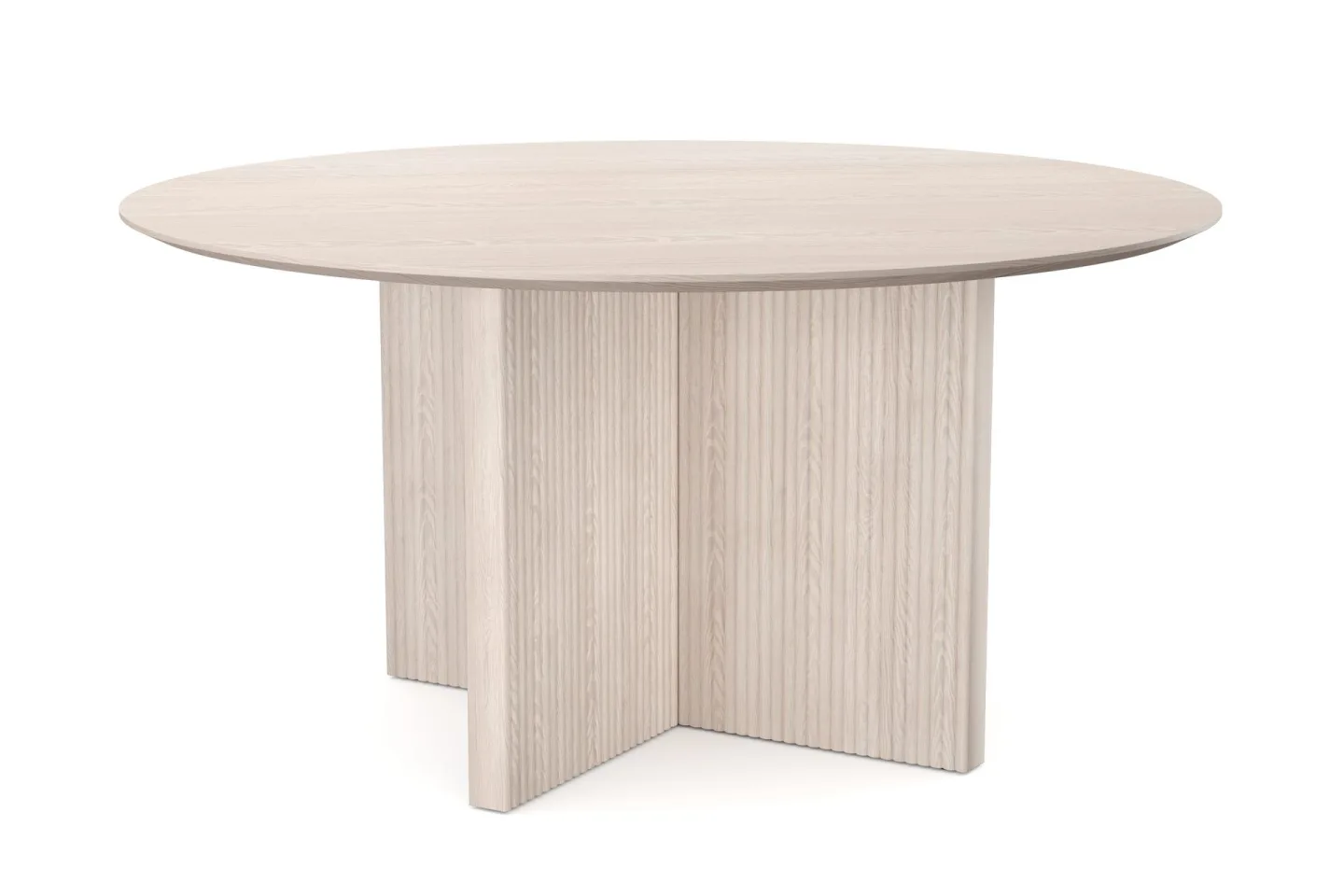 Edda Runt Matbord 150cm Fanér - Vitlaserat