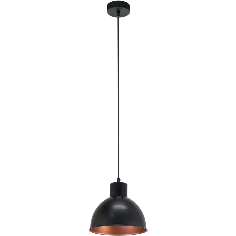 Eglo Pendellampe Truro 1 Kupfer/Schwarz Stahl 21 cm 110 cm - Farbe: schwarz/kupfer