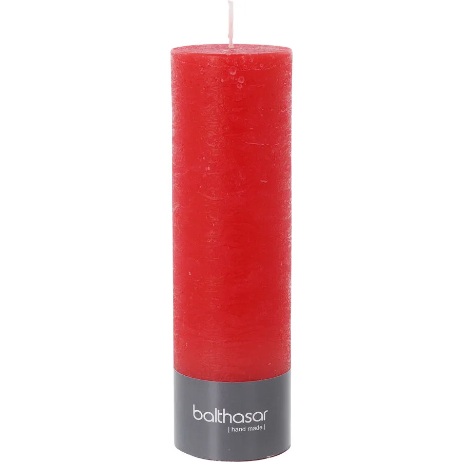 Balthasar Kerze Rustico rot H20 cm D6 cm, Brenndauer 75h - Material: Wachs
