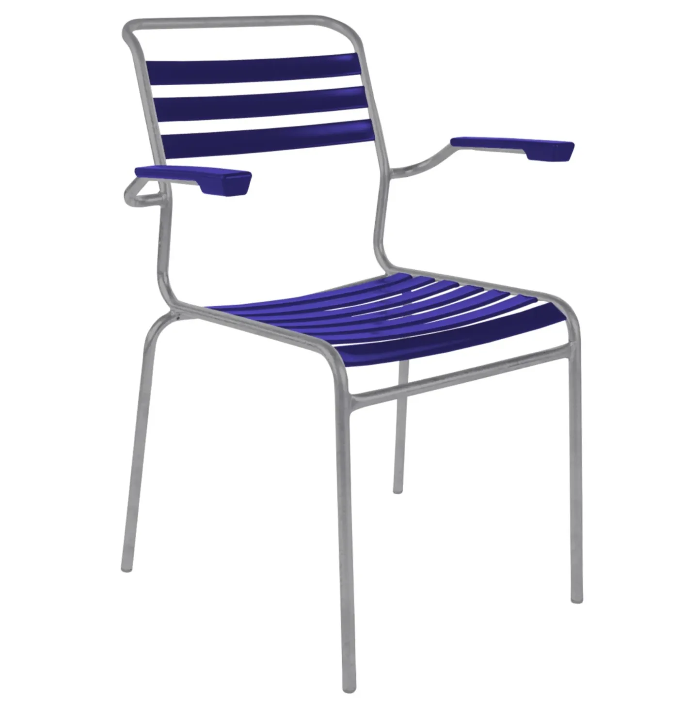 Schaffner Lättli-Stuhl Säntis mit Armlehnen Blau | Schubiger Möbel