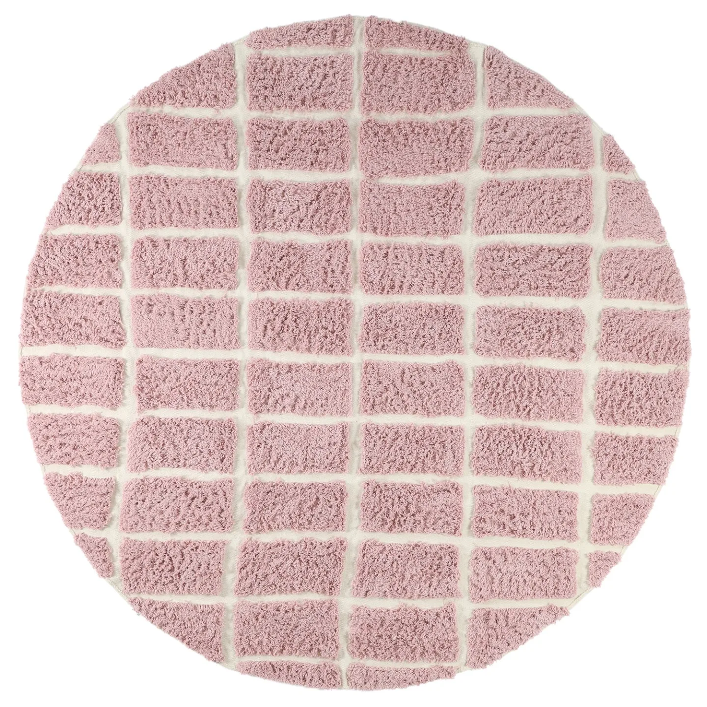 Rundt teppe - Zola Natural Cotton Shaggy (rosa) (Størrelse: Ø 240 cm)