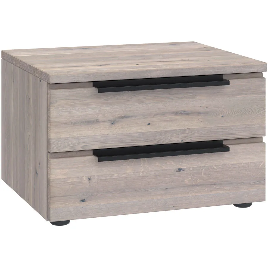 Nachttisch Holz Werk Grau Holz 50 cm - Farbe: Wildeiche hell