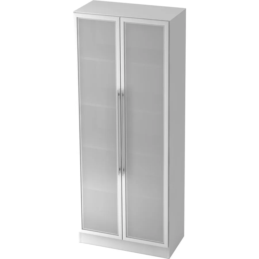 Aktenschrank Office silber, semi transparent, weiss Holzwerkstoff, Glas, Metall B 80 cm H 200.4 cm