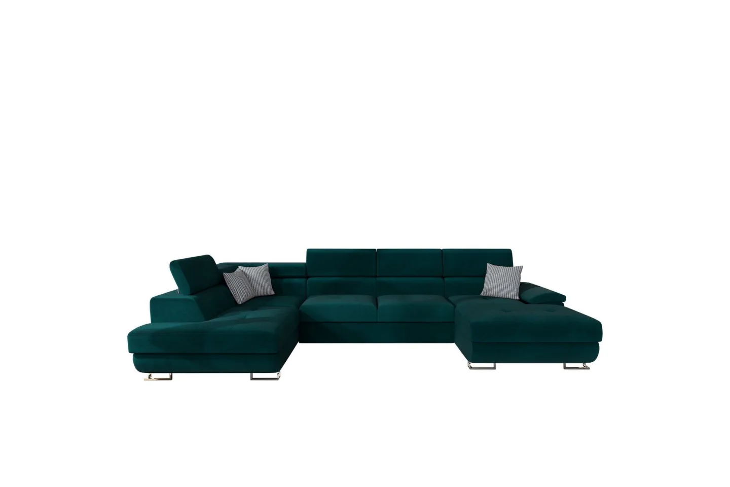 Reginia Soffa med Divan och Schäslong 4-sits - Grön