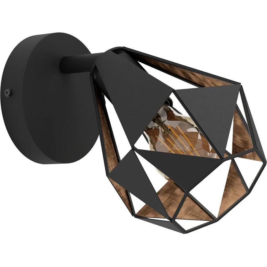 Eglo Spot Carlton 7 Kupfer/Schwarz Stahl 16 cm 0 cm - Farbe: schwarz/kupfer