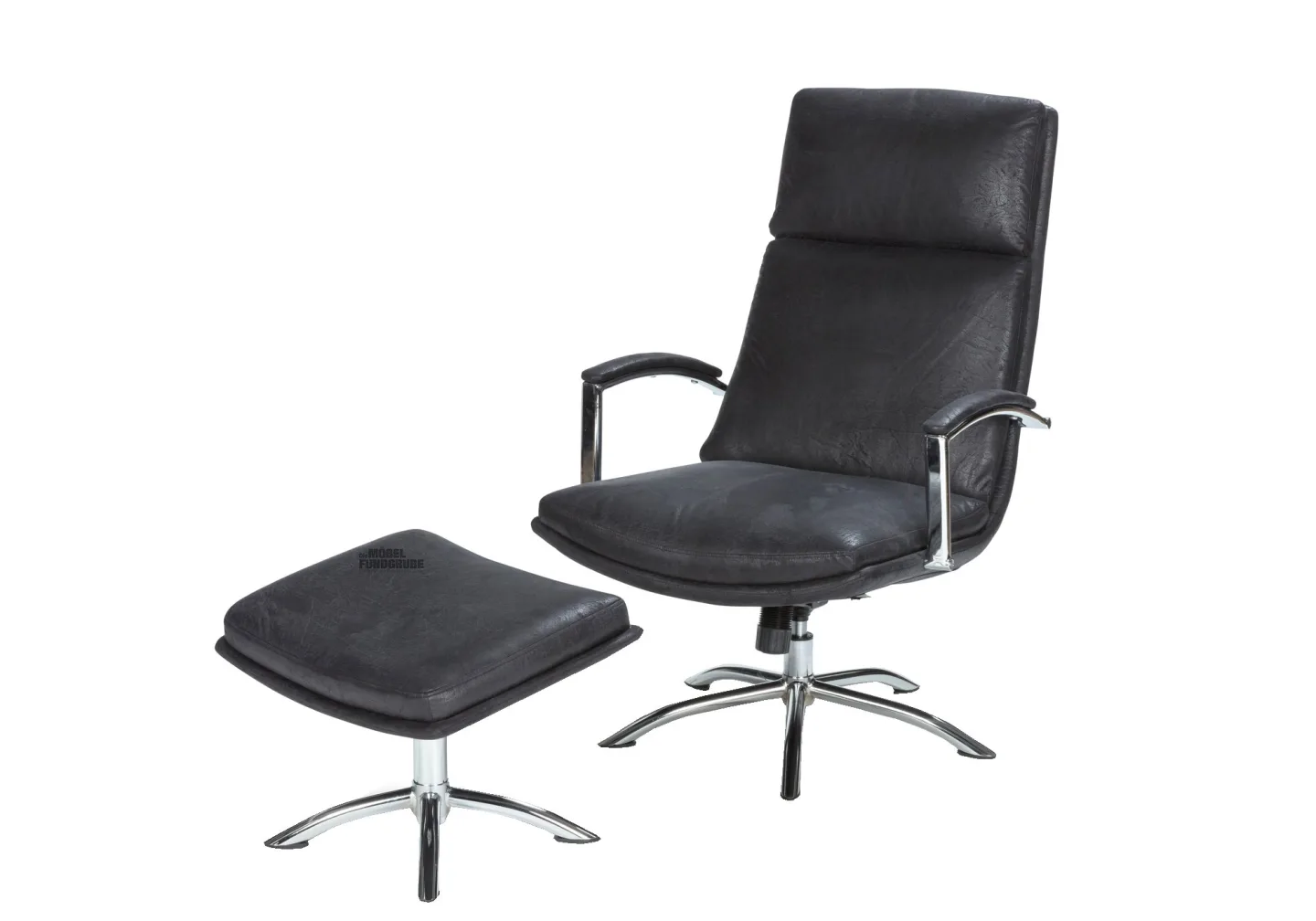 Relaxsessel schwarz Microfaserbezug - Hocker - FINN