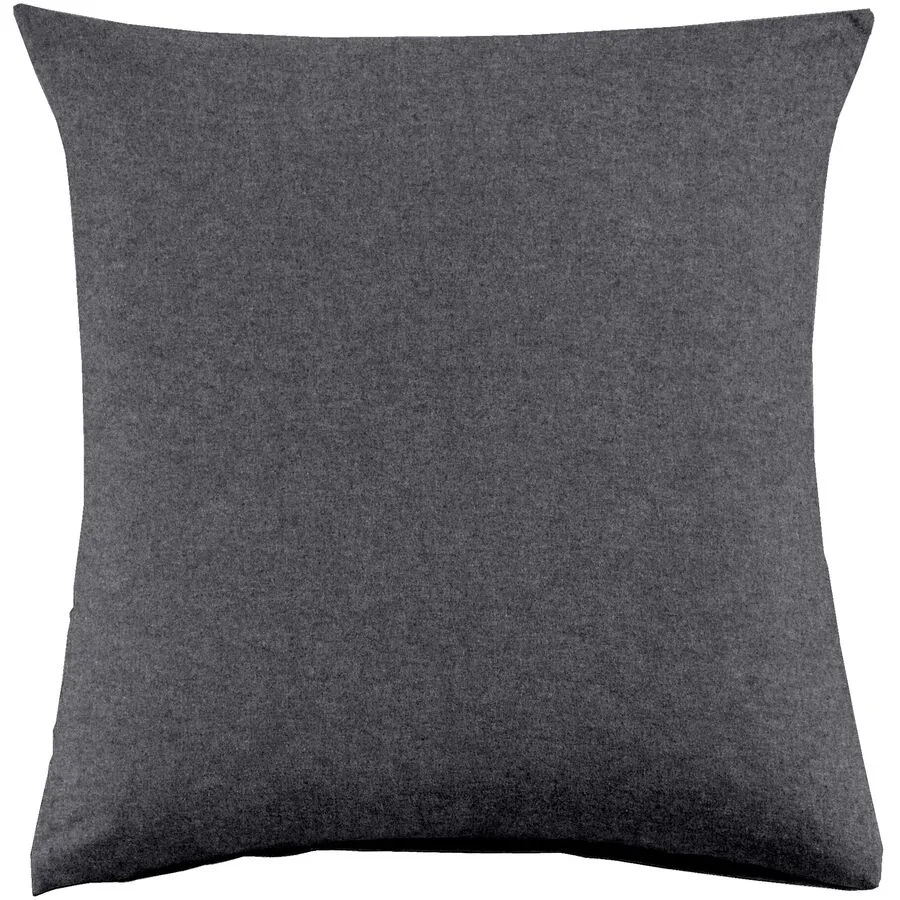 Kissenbezug Emma 65x65cm darkgrey - Farbe: dunkelgrau - Material: 100% Baumwoll-Flanell, Heather Melange Optik