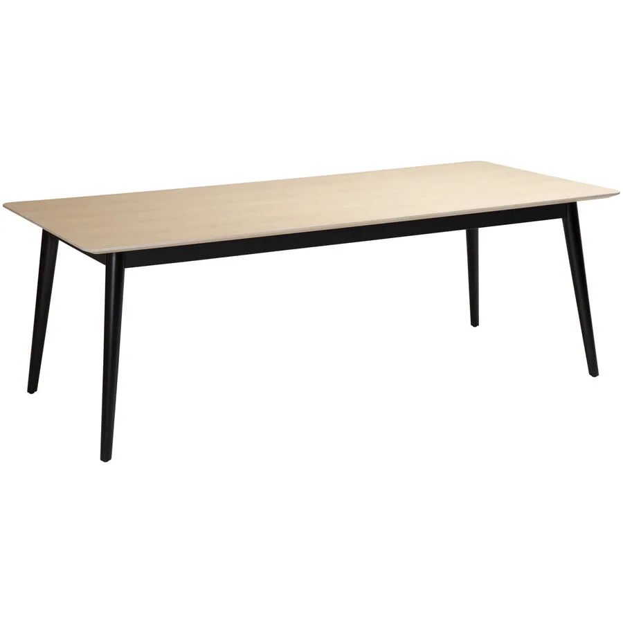 DAN-FORM Esstisch Yolo schwarz/Eiche Holz B 100 T 200 cm