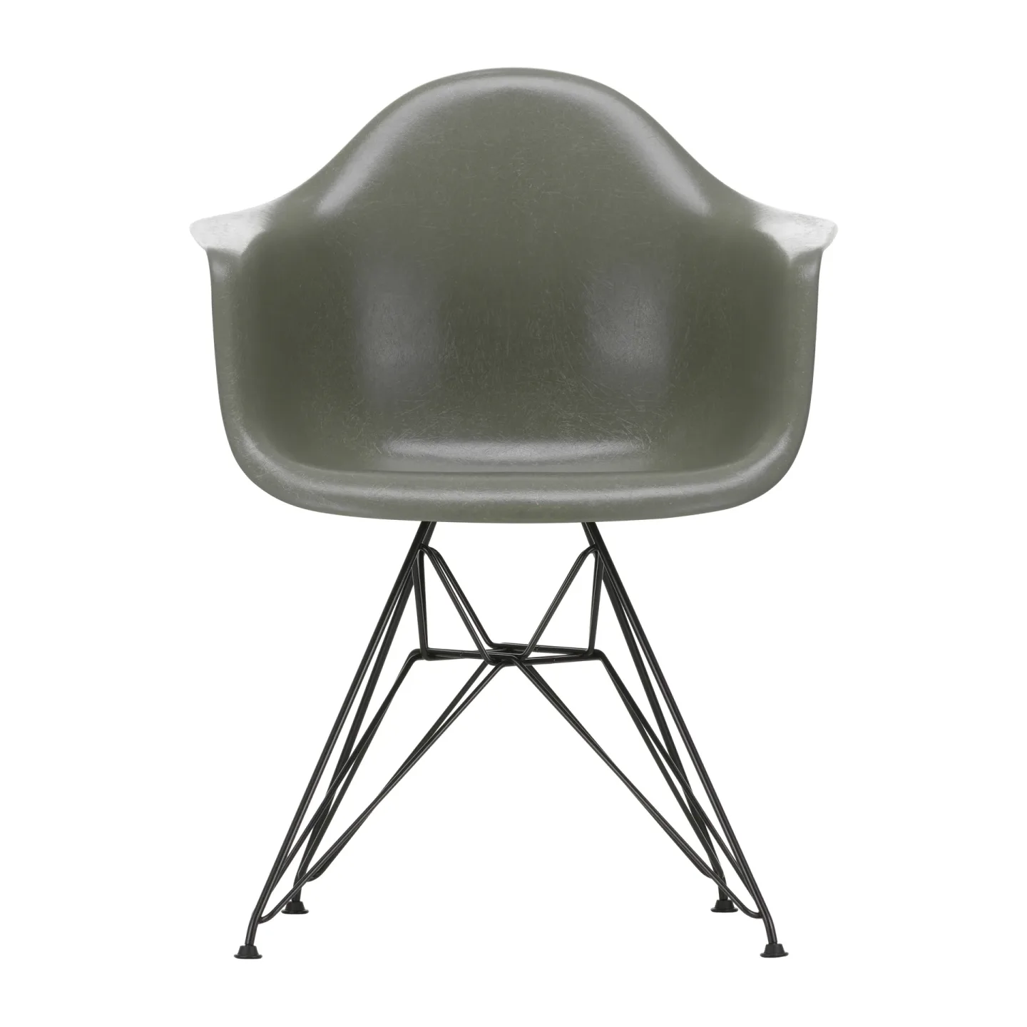 Vitra Eames fiberglass armchair DAR karmstol Raw umber-Basic dark