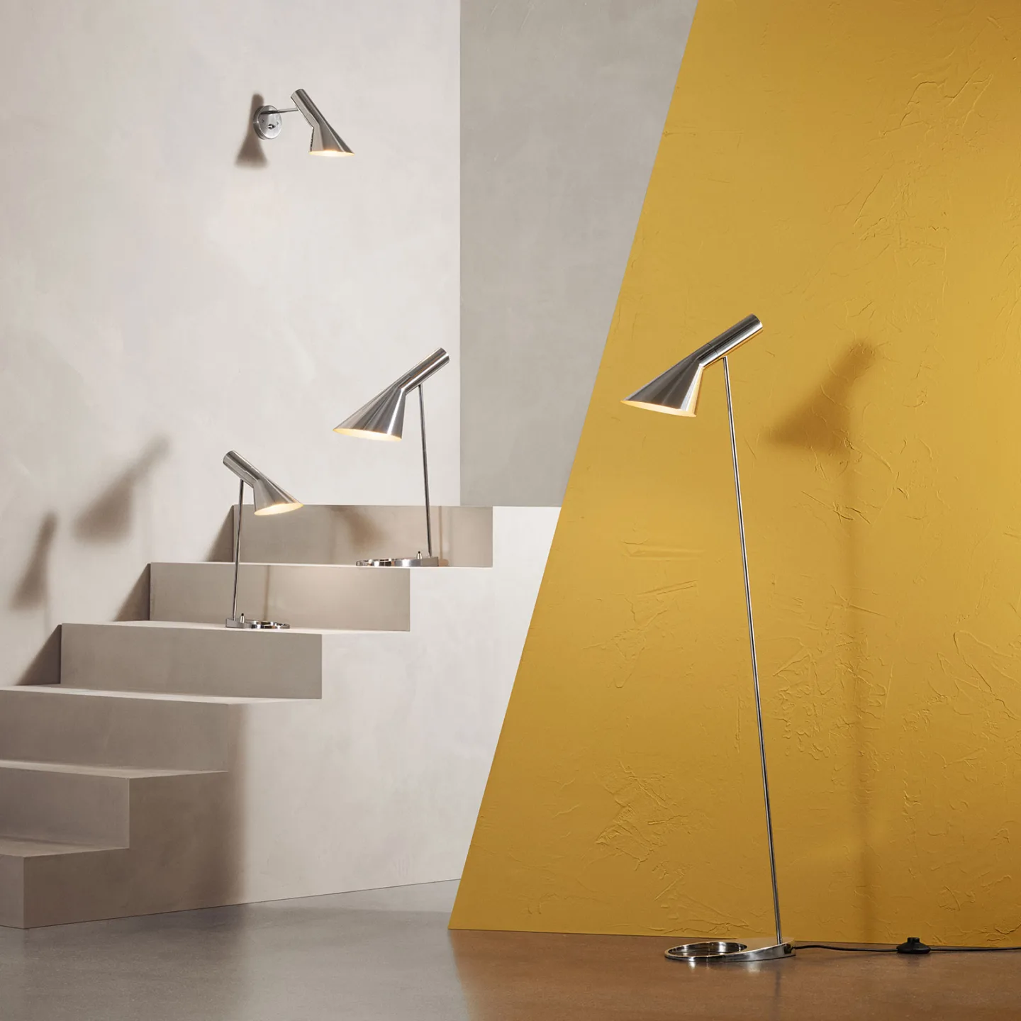 AJ Wandleuchte Polished Steel - Louis Poulsen - Wohnzimmer - Design - Metall - Einflammig