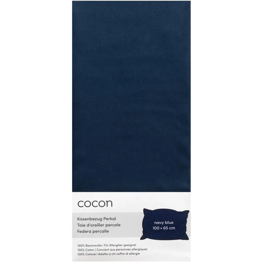 Kissenbezug COCON Marineblau Baumwolle B 65 T 100 cm - Material: Perkal