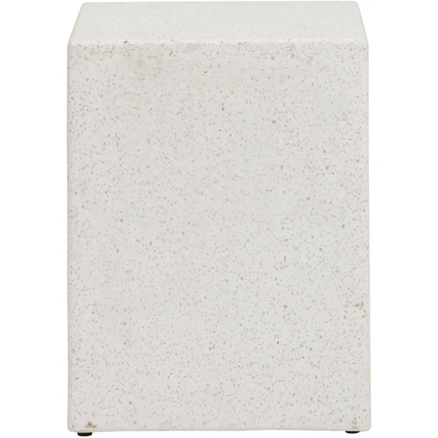 Gartentisch Merano weiss Terrazzo B 35 T 35 cm