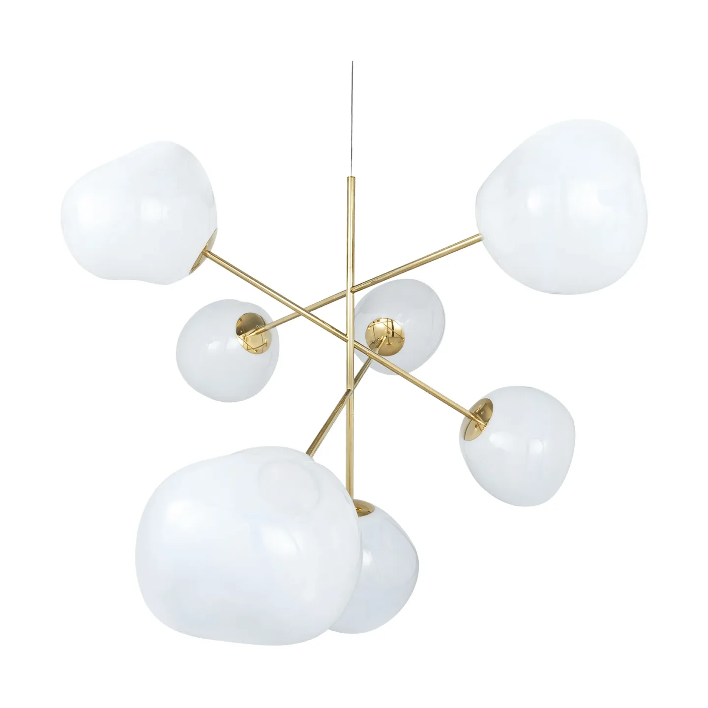 Tom Dixon Melt Chandelier large takkrona LED 196 cm Opal-gold