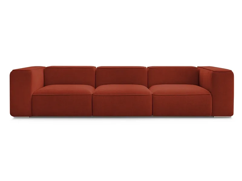 3er Sofa BOBOCHIC ZEPHYR Stoff mit Textur orange