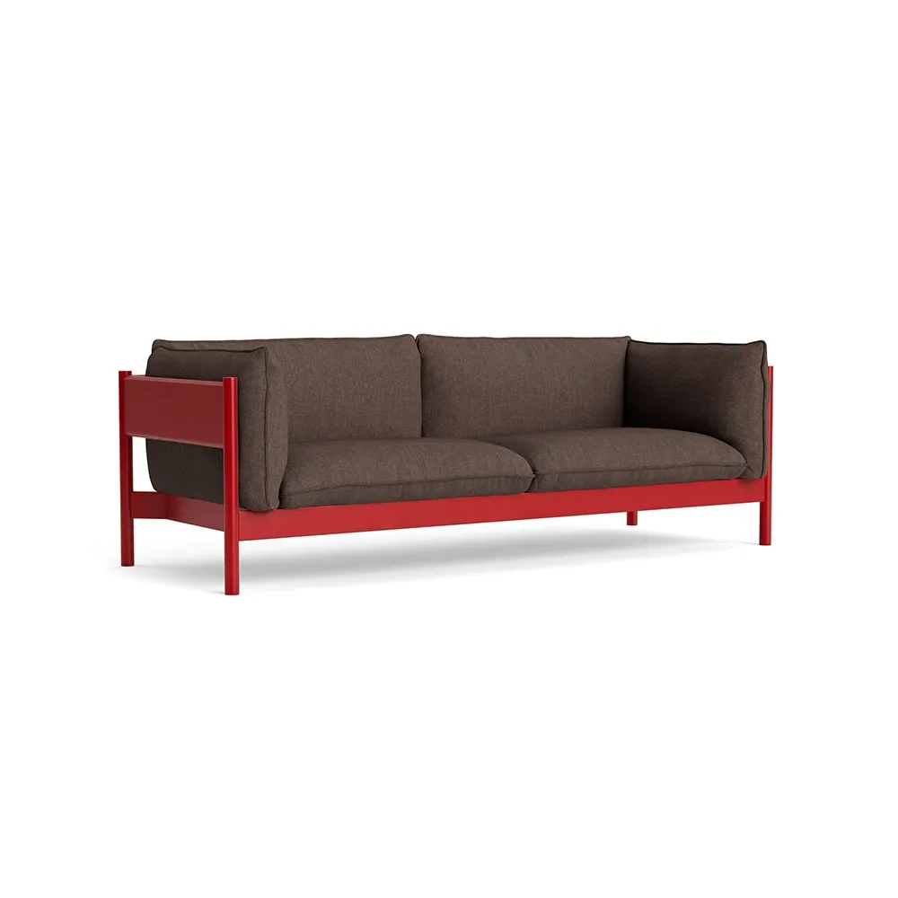 HAY Arbour ECO 3-sits soffa Brown melange-vinröd bok
