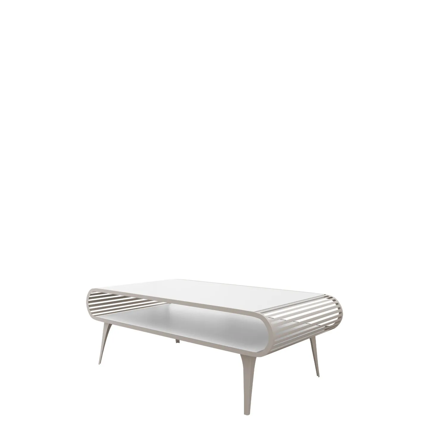 Salvaris Soffbord 120 cm - Beige med vit bordsskiva