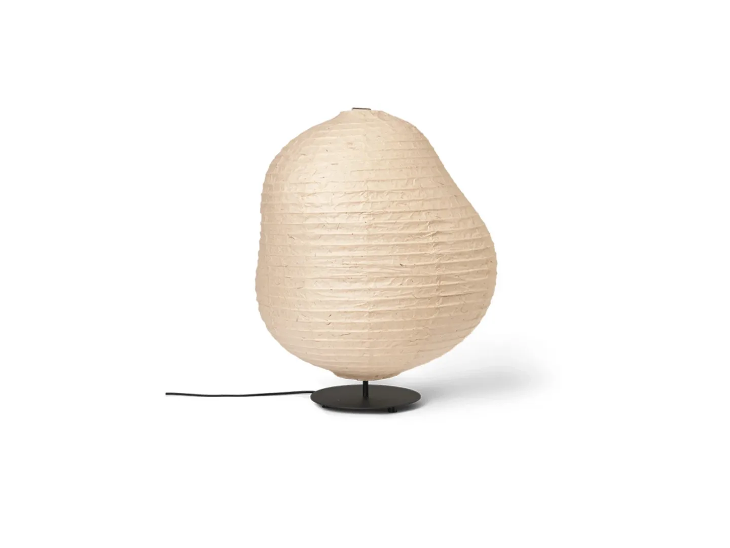Kurbis Stehleuchte Low Natural/Schwarz - Ferm Living - Wohnzimmer - Papier / Karton