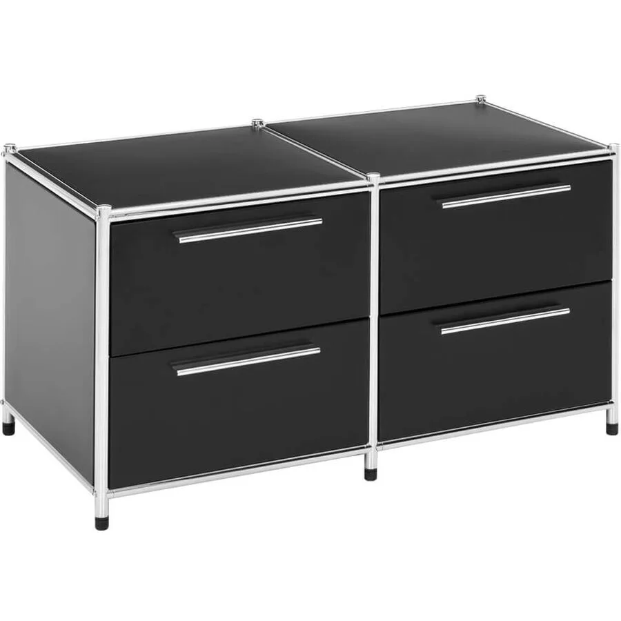 Regal Cubo Schwarz Metall 80 cm 40 cm