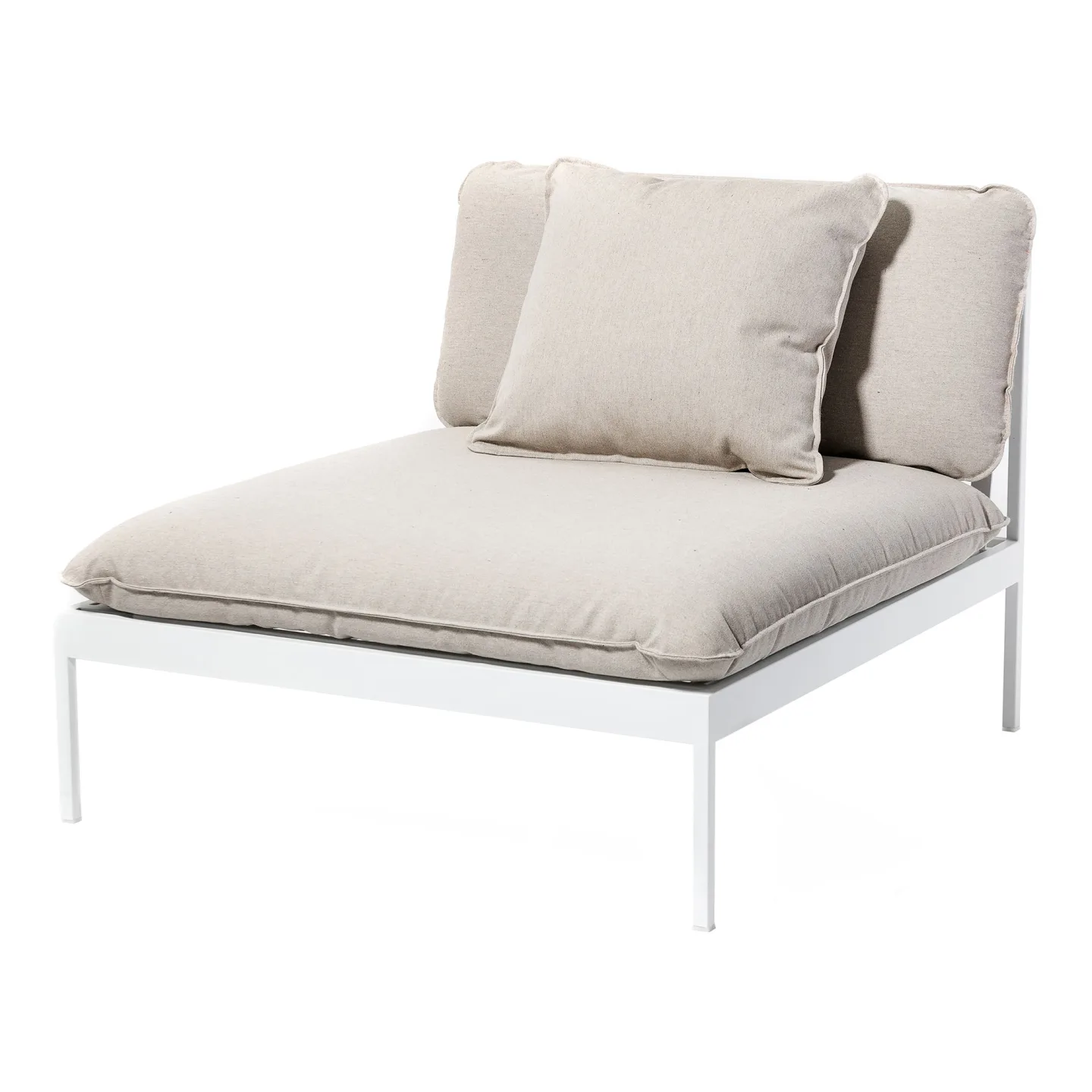 Skargaarden - Bönan Lounge Chair, Light Grey Aluminum Frame, Cushion Light Grey Sunbrella Ashe - Fåtöljer utomhus - Studio Norrlandet - Grå - Metall/Textilmaterial/Skum