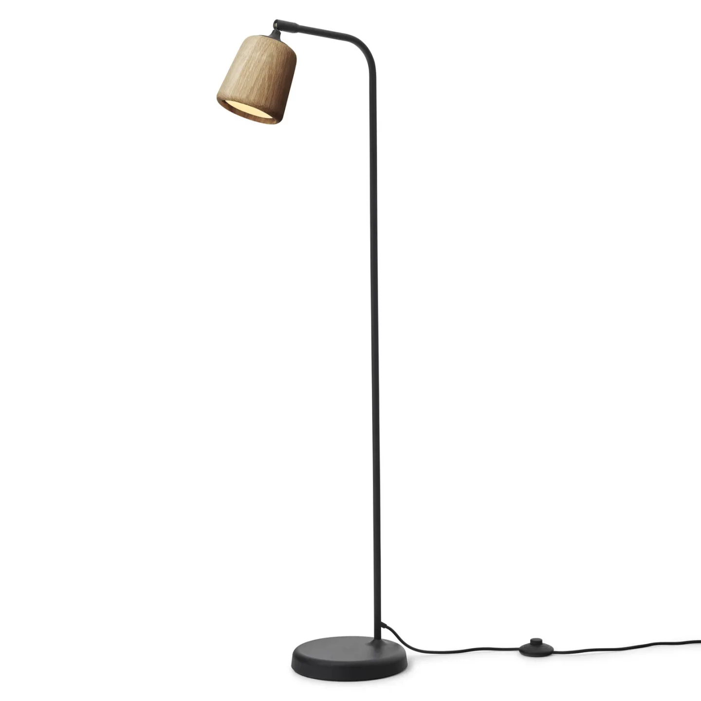 Material Golvlampa Natural Oak - New Works - Vardagsrum - Design - Trä - Med en ljuskälla