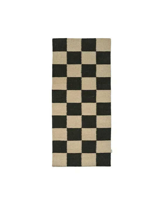 Square tæppe sort/natur