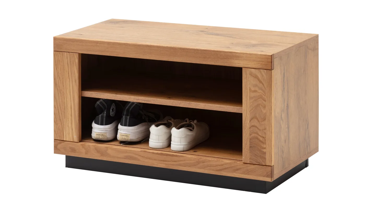 Garderobenbank Wildeiche massiv geölt 80 cm - GRENO